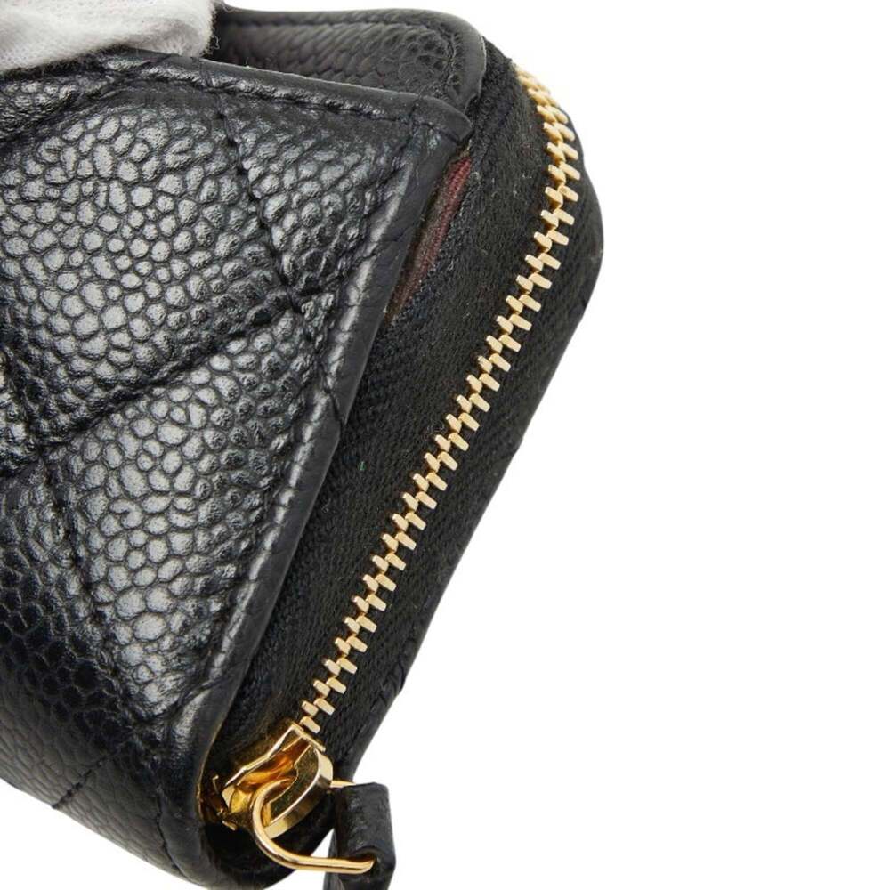 CHANEL Authentic Black Caviar Leather Logo Wallet - Picture 6 of 9